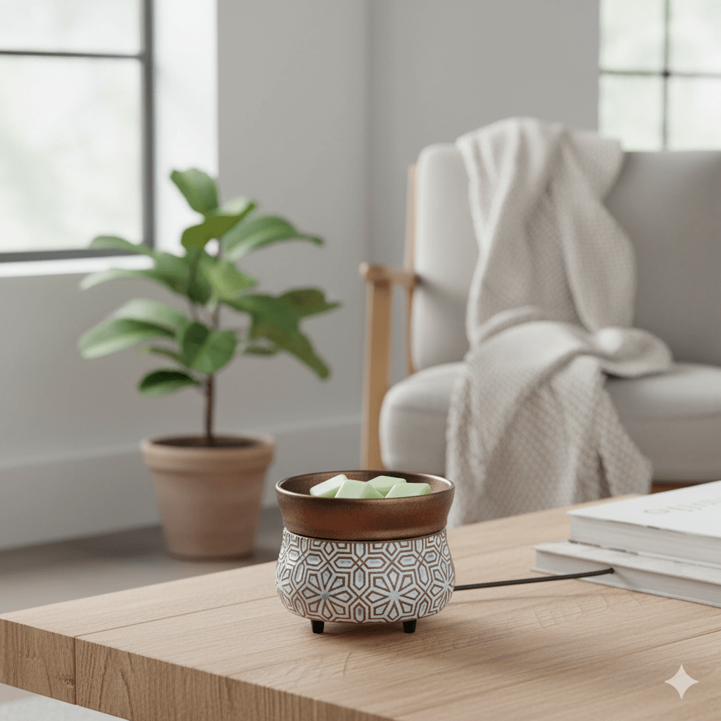 BRONZE GEOMETRIC 2in1 Classic Aroma Warmer - Eliora ApS