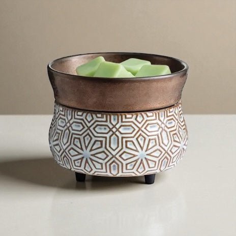 BRONZE GEOMETRIC 2in1 Classic Aroma Warmer - Eliora ApS