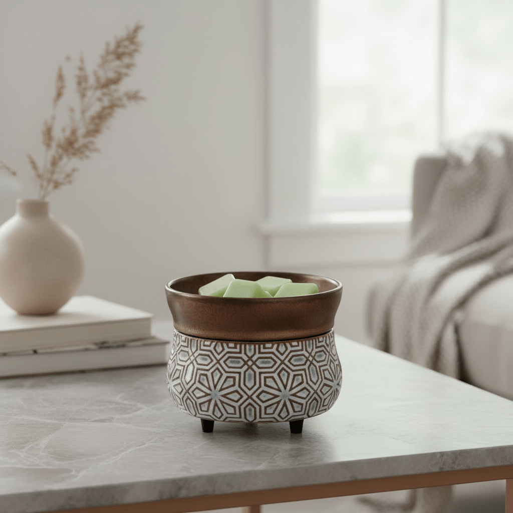 BRONZE GEOMETRIC 2in1 Classic Aroma Warmer - Eliora ApS