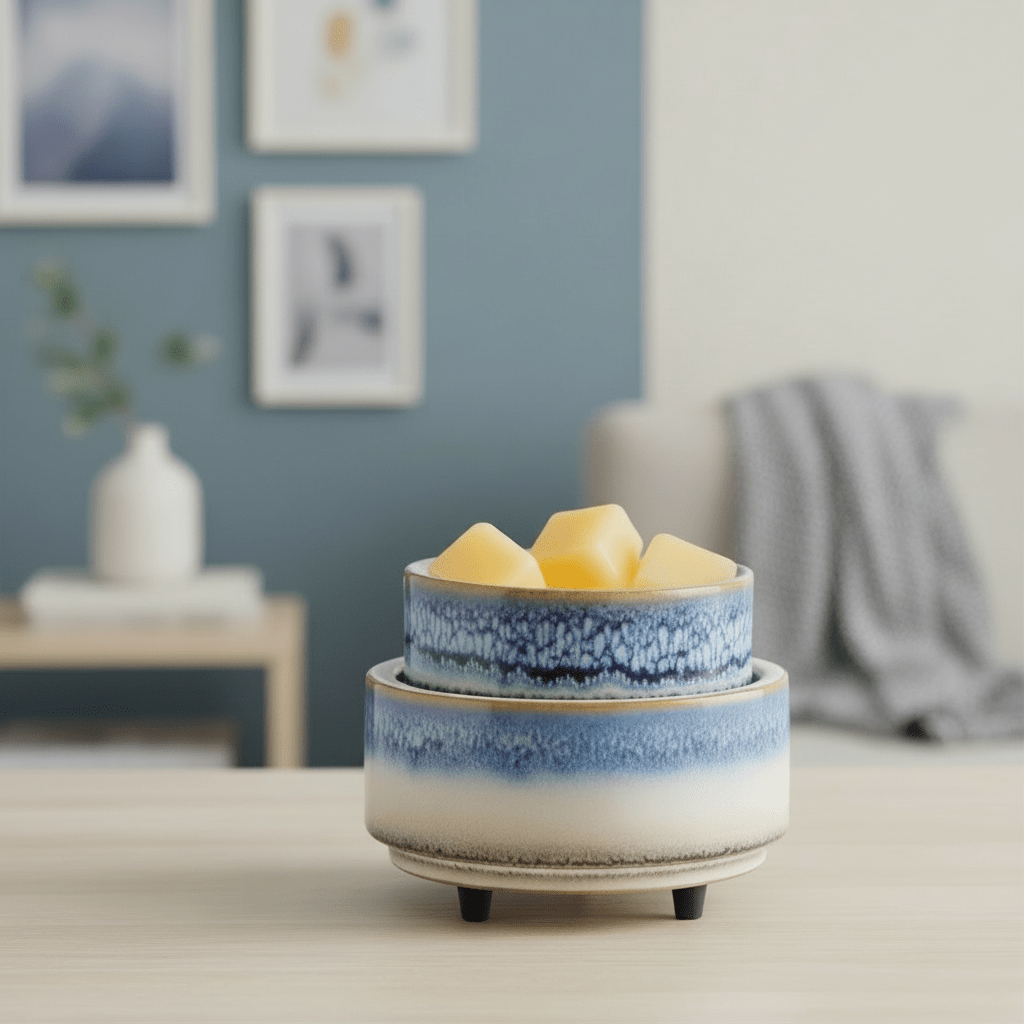 HORIZON 2 - i - 1 Duftlampe – Creme/Blå - Eliora ApS