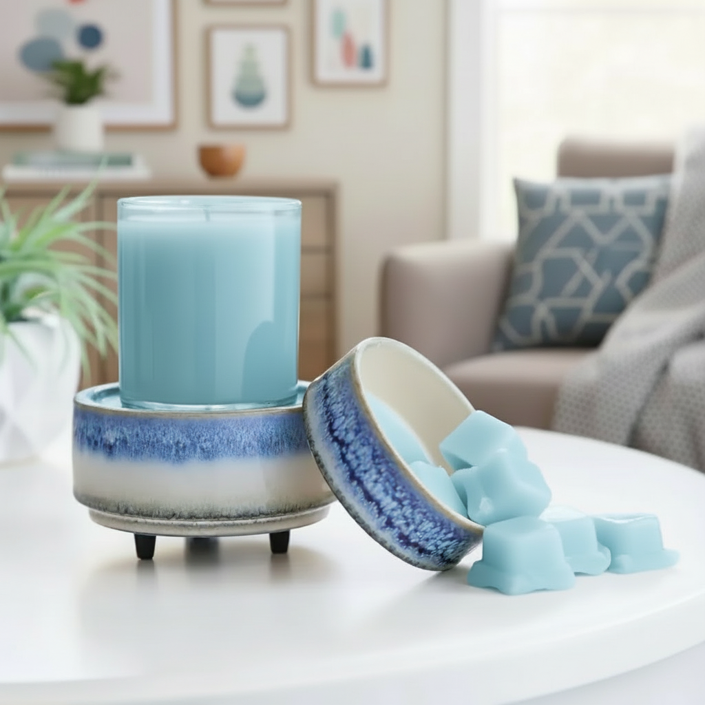 HORIZON 2-i-1 Duftlampe – Creme/Blå