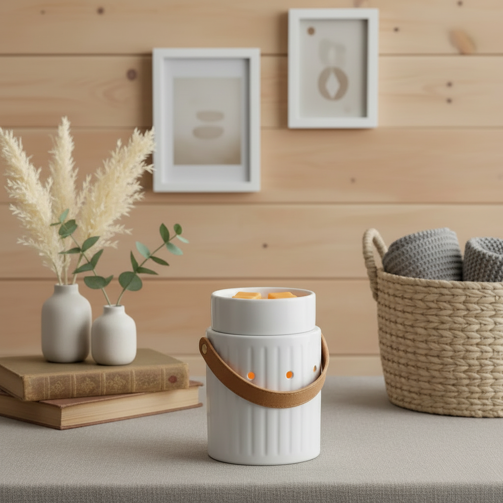 LEATHER HANDLE Duftlampe – Hvid, Elektrisk