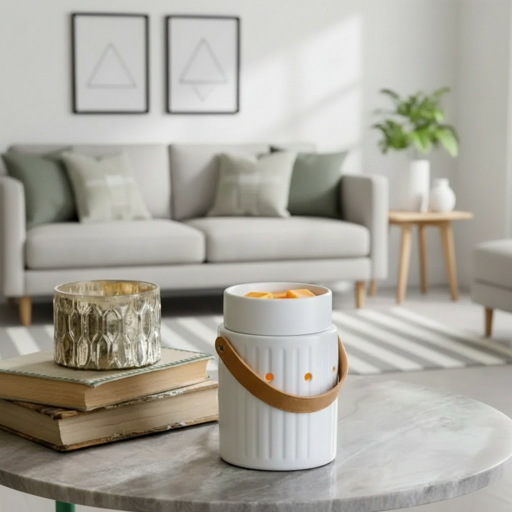 LEATHER HANDLE Duftlampe – Hvid, Elektrisk